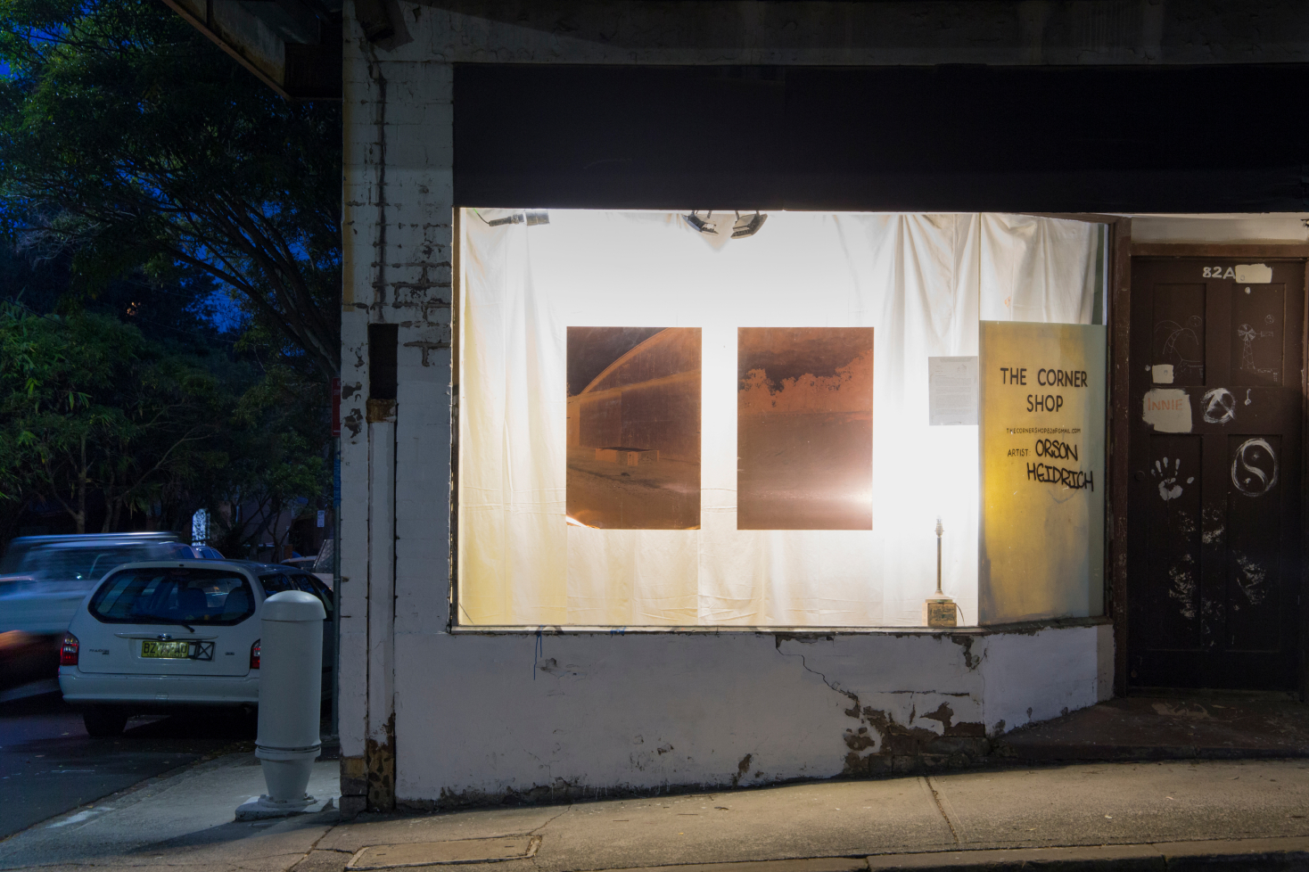<p><i>Camér</i>, 2018, UV Pigment Prints on Copper Plates, 1800mm x 1100mm, installation view, The Corner Shop, Newtown 2018.</p>